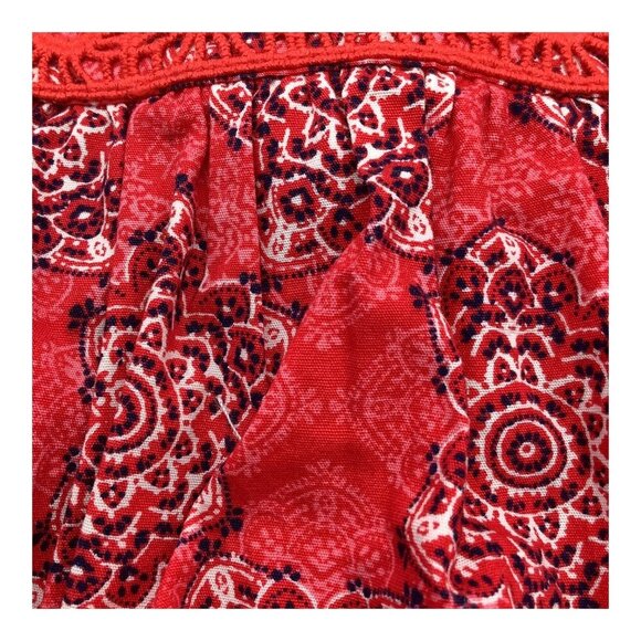 Nautica Baby Girl Handkerchief Dress 0-3M Sleeveless Red Medallion Print Cotton - Picture 9 of 15